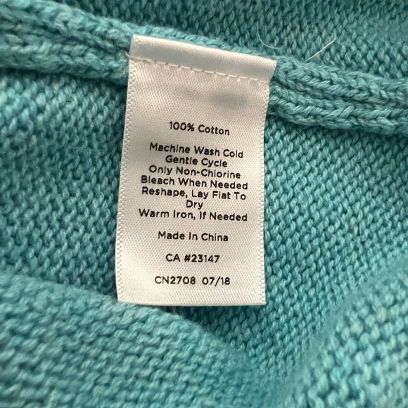 Fair Isle sweater by Talbots, light turquoise color, 2X - Picture 4 of 4